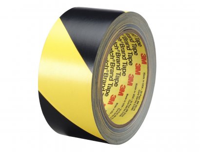 Лента для разметки сигнальная полосатая черно-желтая для маркировки пола 3M 50 мм.