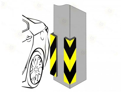Демпфер угловой парковочный мягкий для стен и колонн.
