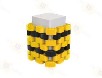 Пластиковый сегментный отбойник для колонн желто-черный.