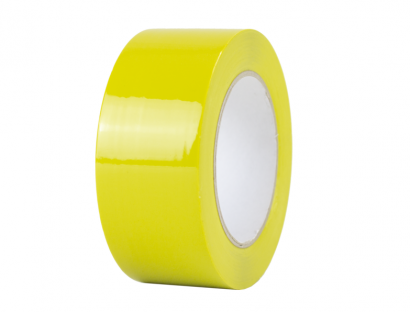 Упрочненная ПВХ лента для разметки маркировки опасных мест желтого цвета Мельхозе.
