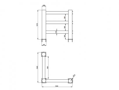 Ограждение угловое полимерное защитное 3 перекладины П-МАТ чертеж