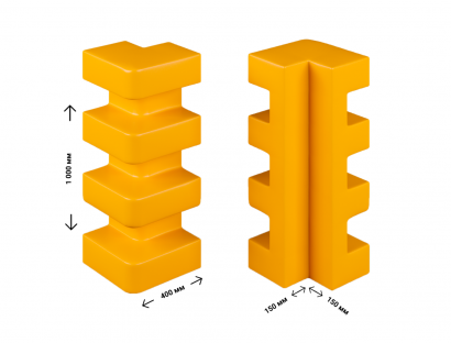 Отбойники полимерные для защиты колонн составные размеры.