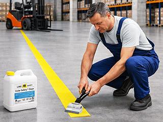 Удаление сигнальной разметки с пола