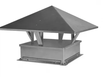Купить Зонт крышный прямоугольный на трубу дымохода для систем вентиляции из оцинкованной стали.